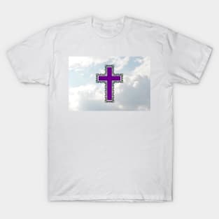 Christian Cross In The Sky (Purple) T-Shirt